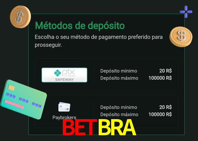 O cassino BETBRAbet oferece uma grande variedade de métodos de pagamento